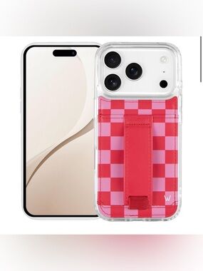 Walli iPhone 17 Pro Max Pink and Red Checkers Case